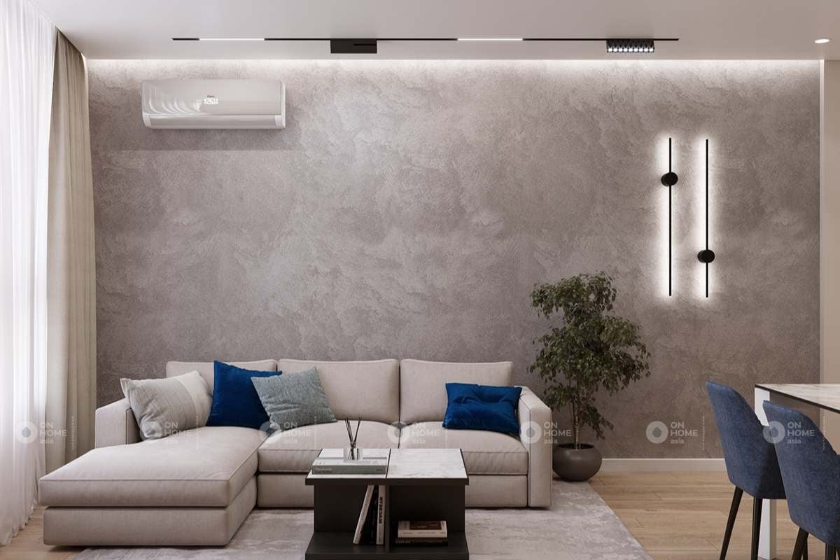 Bức tường bê tông tạo điểm nhấn khác lạ cho không gian