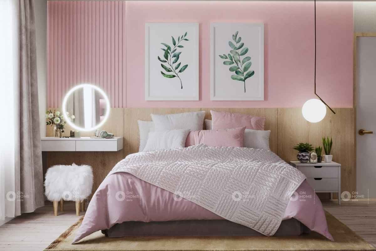 phòng ngủ màu hồng đẹp