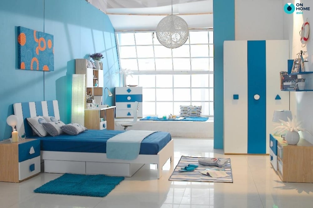 Gam màu ấn tượng trong thiết kế phòng ngủ bé trai