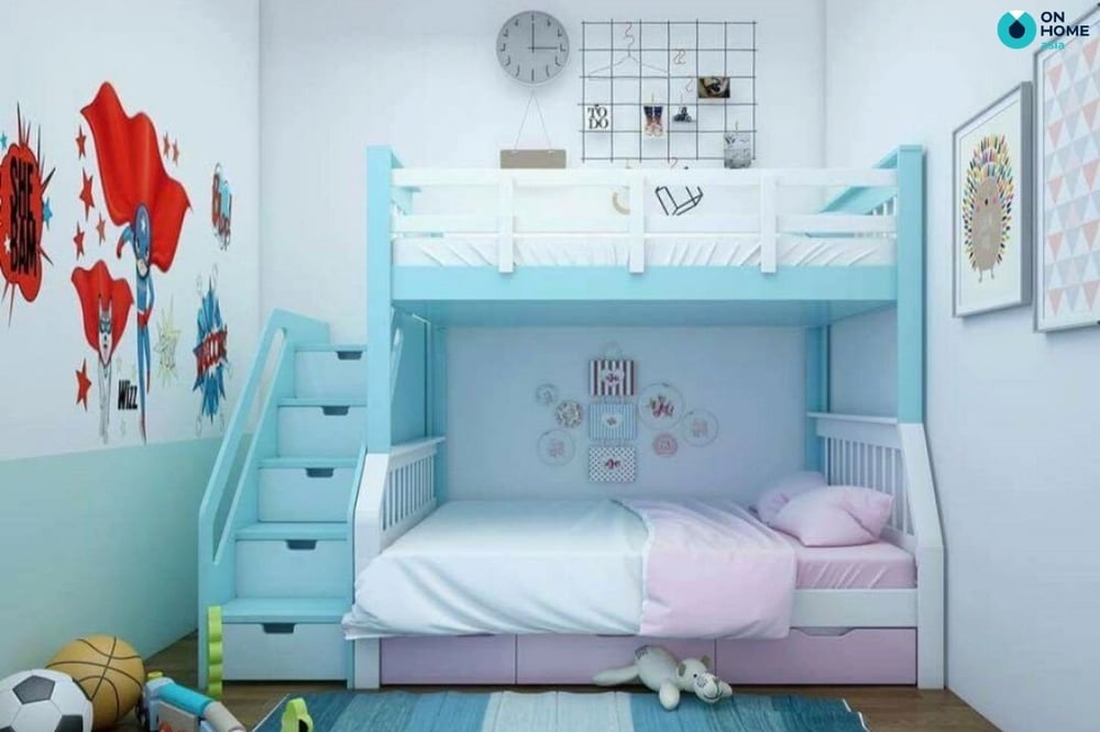 Giường tầng trong thiết kế phòng ngủ bé trai