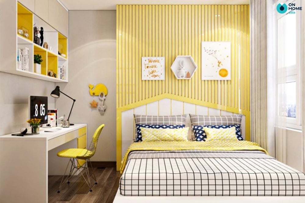 Phòng ngủ bé trai màu vàng