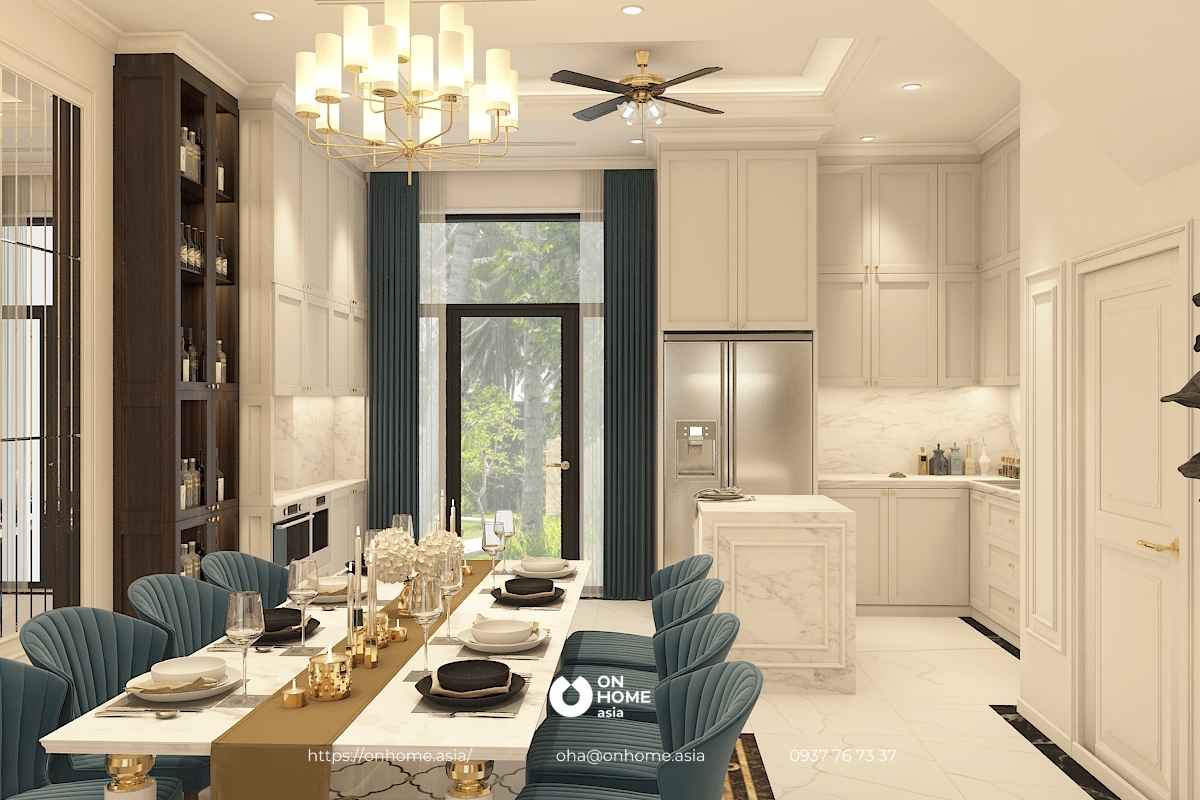 Màu sơn nhà bếp cho gia chủ mệnh Kim