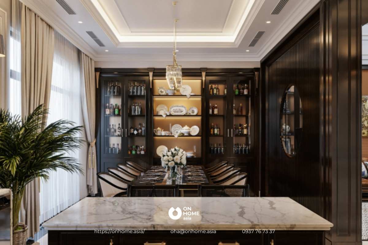 Màu sơn nhà bếp với màu đen toát lên sự huyền bí