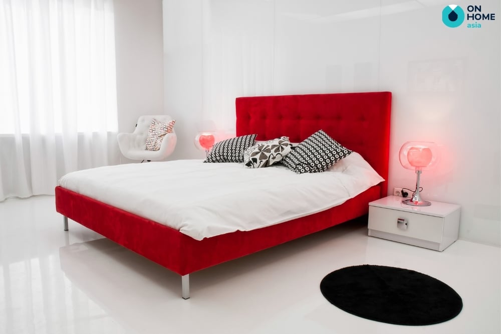 phòng ngủ màu đỏ