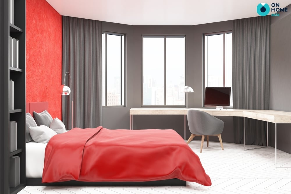 phòng ngủ màu đỏ
