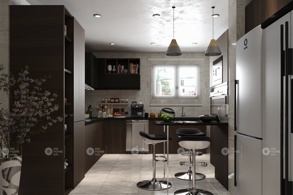 Thiết kế phòng bếp gọn gàng và hiện đại