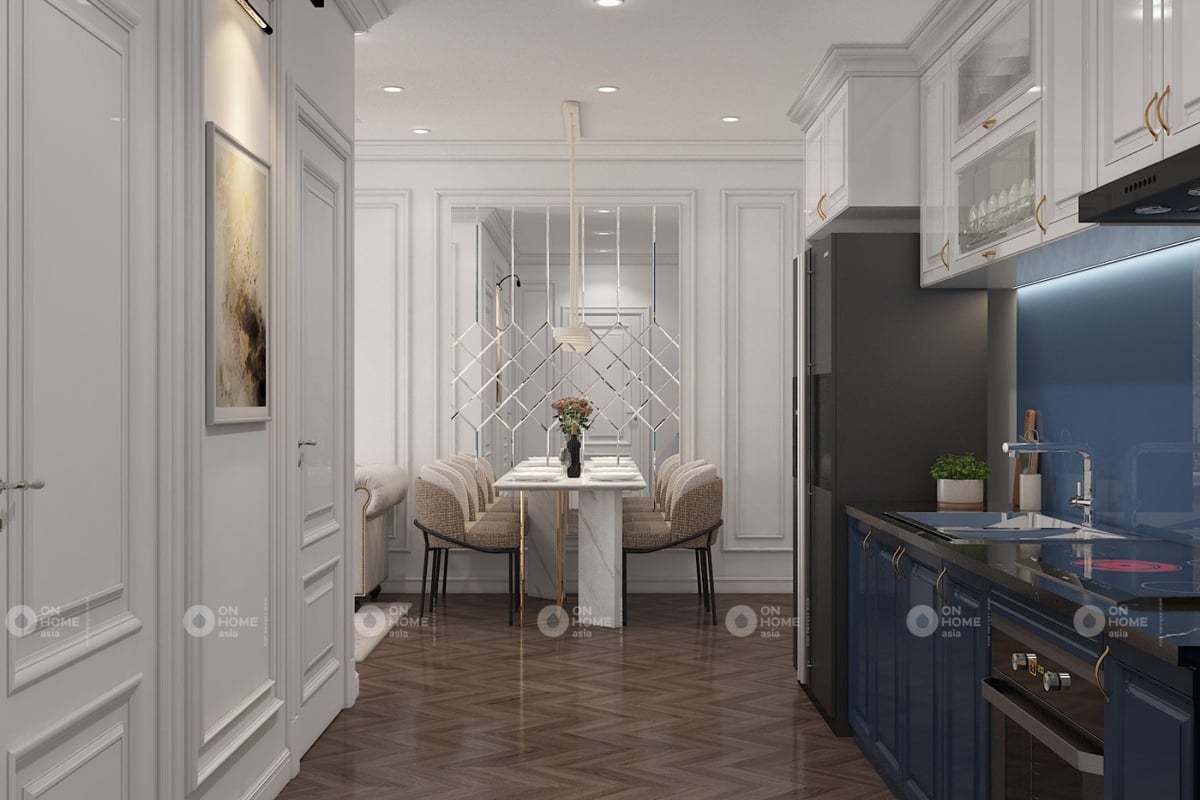 Thiết kế chung cư 60m2 theo phong cách tân cổ điển