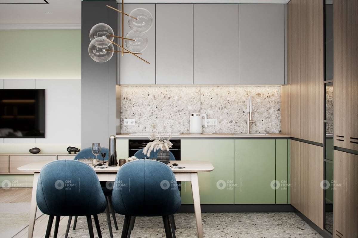 Thiết kế bàn ăn và tủ bếp hiện đại