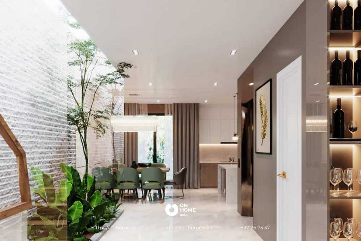 Thiết kế nhà bếp đẹp với đầy đủ ánh sáng