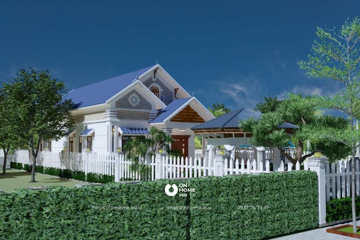 Thiết kế nhà cấp 4 100m2 3 phòng ngủ nông thôn đẹp