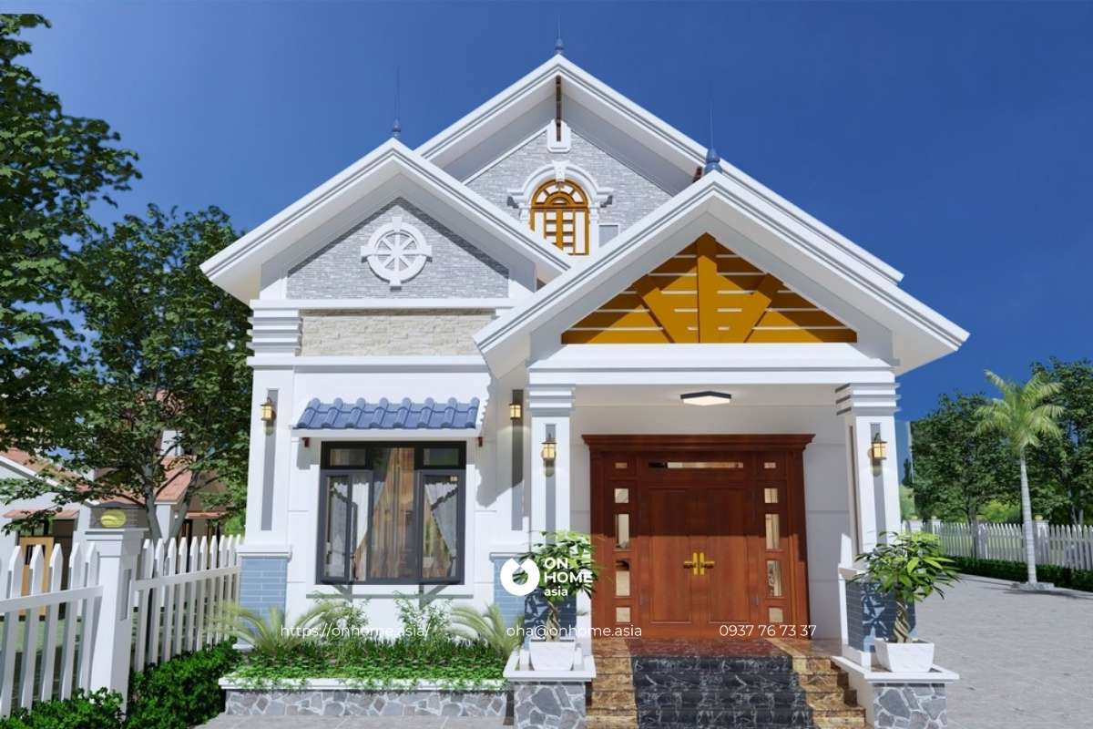 Thiết kế nhà cấp 4 100m2 3 phòng ngủ nông thôn mái Thái đẹp