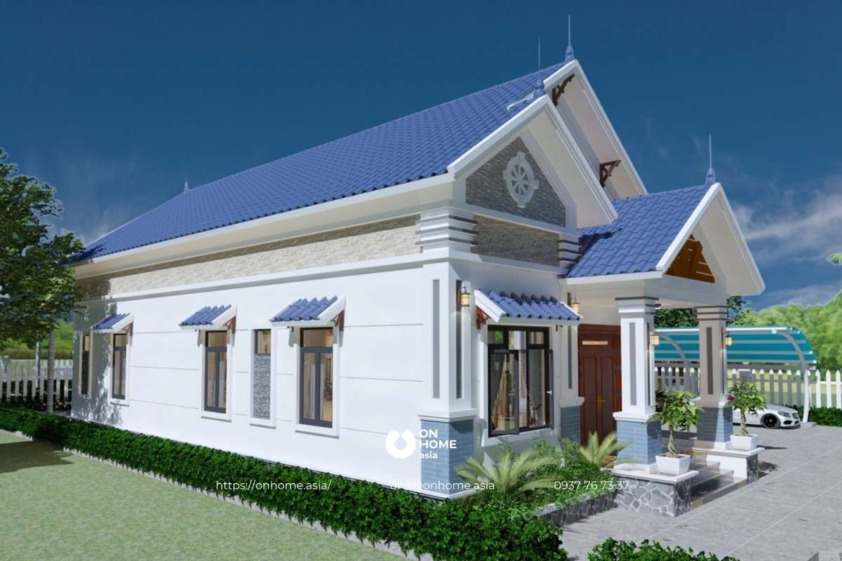 Nhà cấp 4 100m2 3 phòng ngủ nông thôn mái Thái&nbsp;