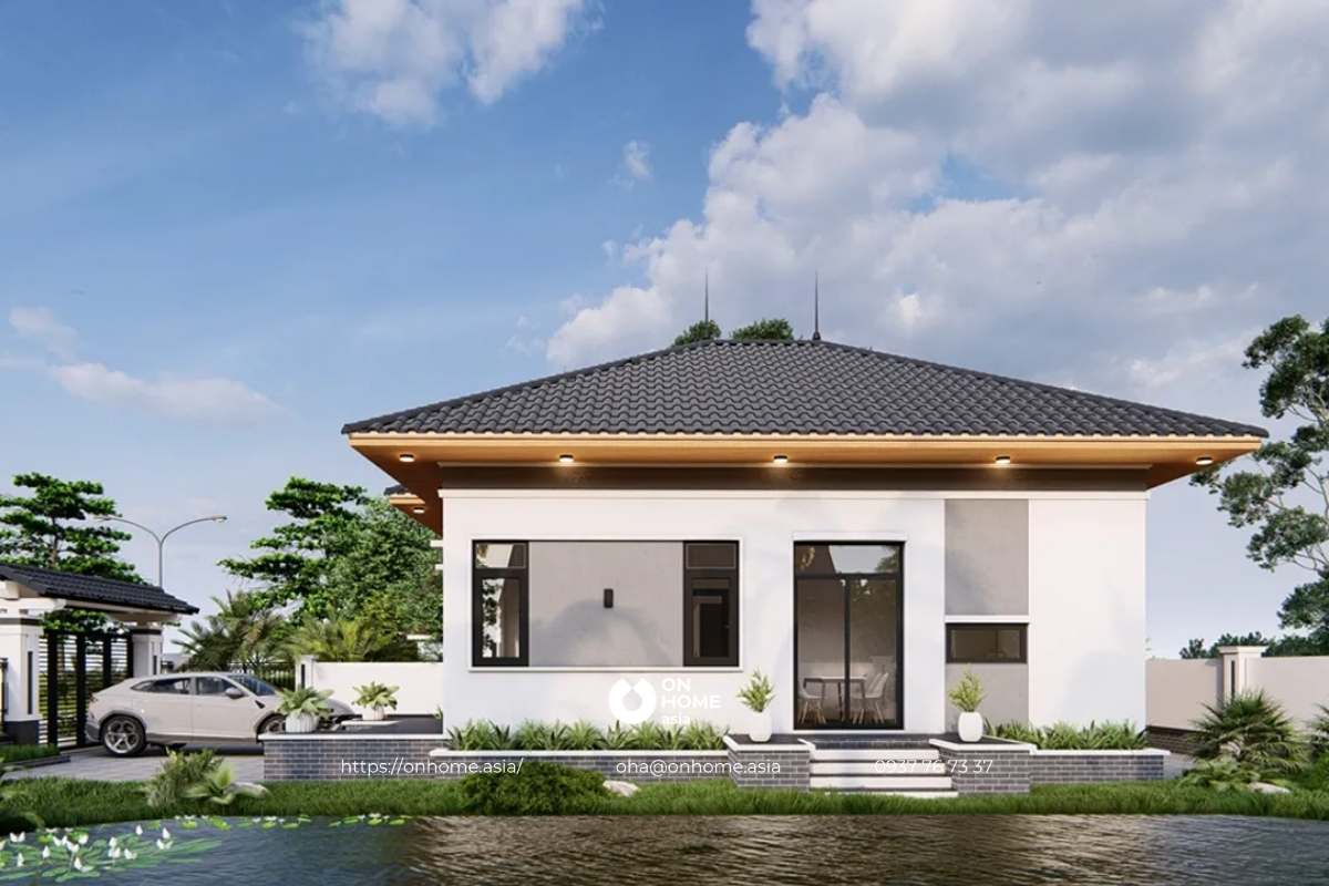 Nhà cấp 4 đẹp mái Nhật&nbsp;