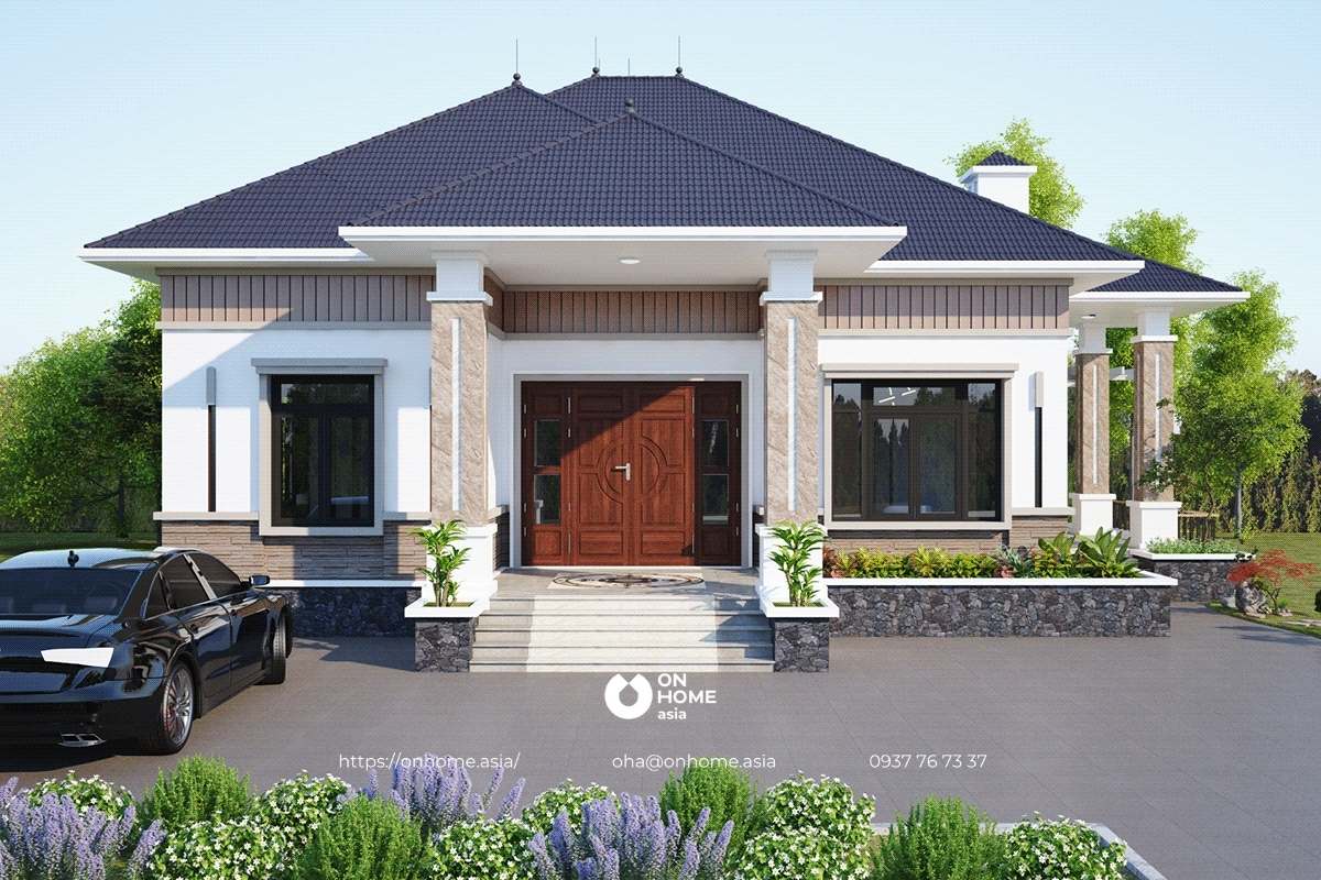 Nhà cấp 4 4 phòng ngủ mái Nhật đẹp