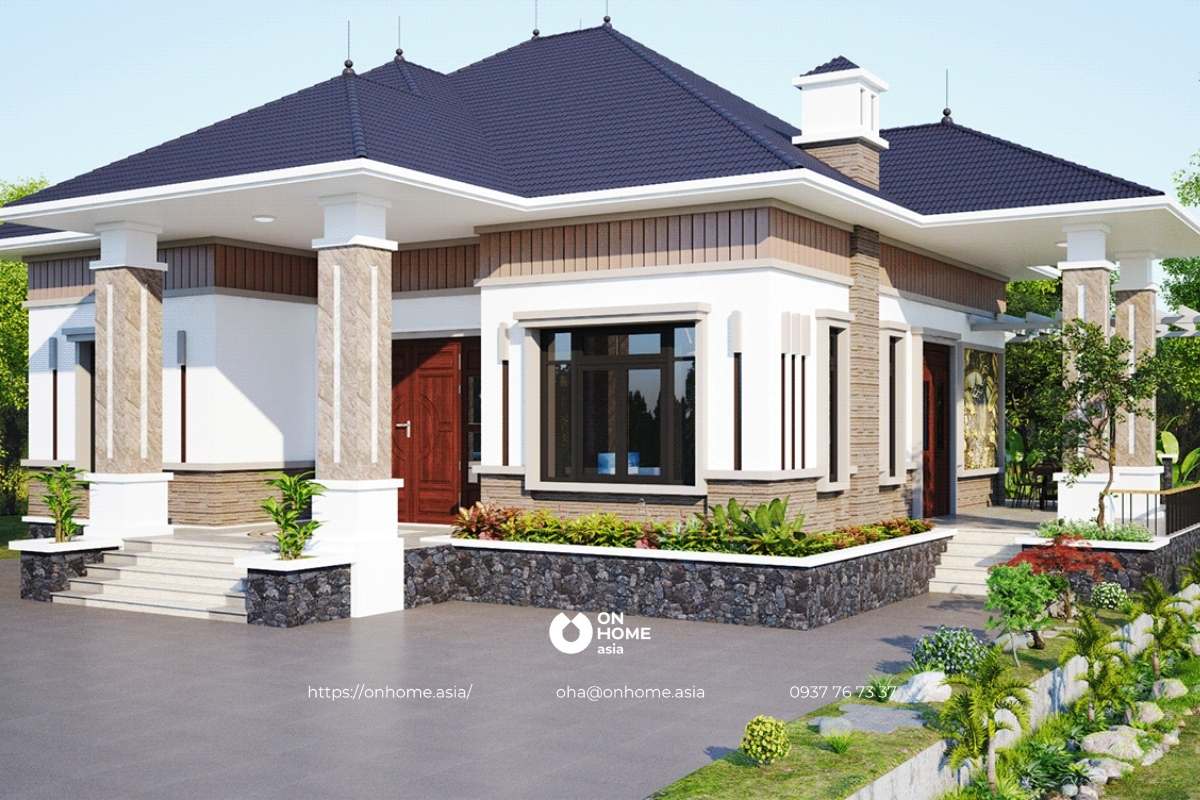 Nhà cấp 4 4 phòng ngủ mái Nhật&nbsp;