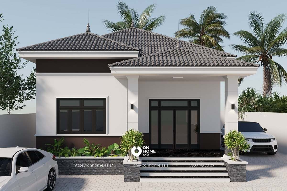 Nhà mái Nhật cấp 4 4 phòng ngủ