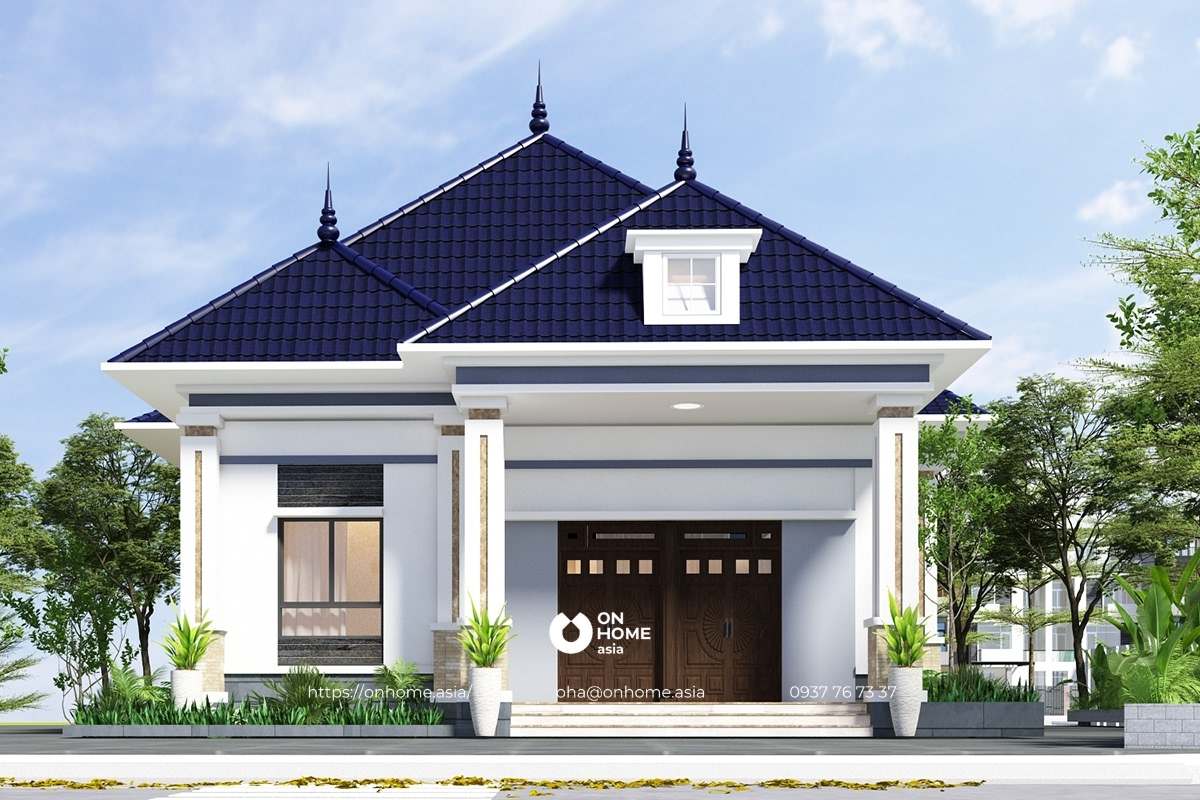 Nhà cấp 4 8x16 mái Nhật