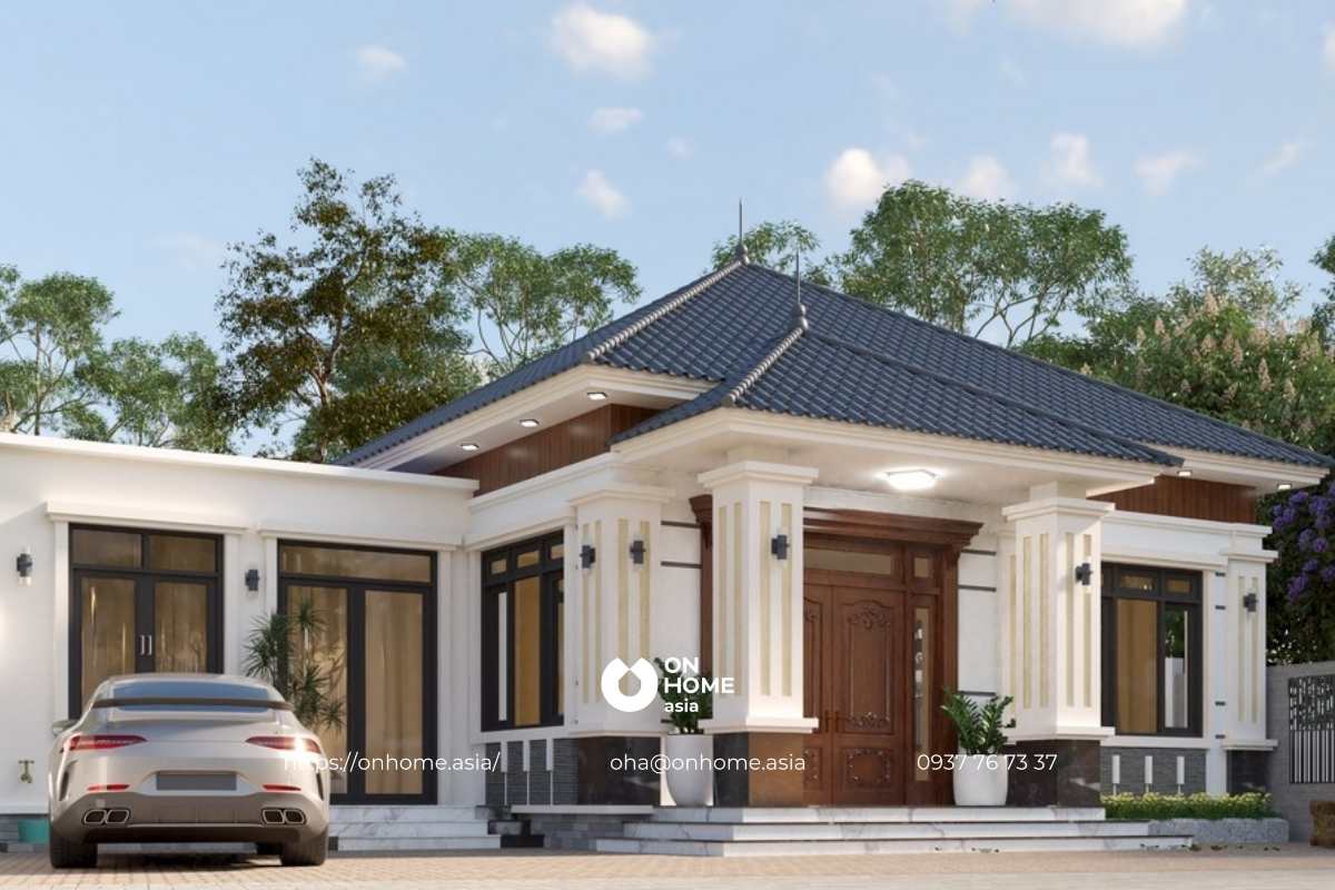 Nhà mái Nhật cấp 4 2 phòng ngủ đẹp