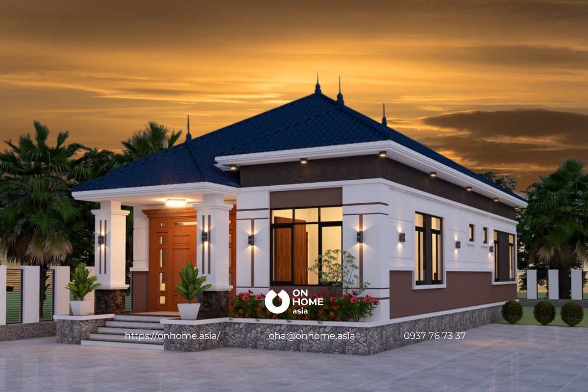 Nhà cấp 4 mái Nhật 4 phòng ngủ