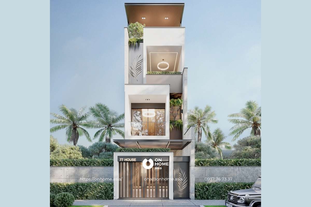 Nhà ống 4 tầng 5x20 đẹp