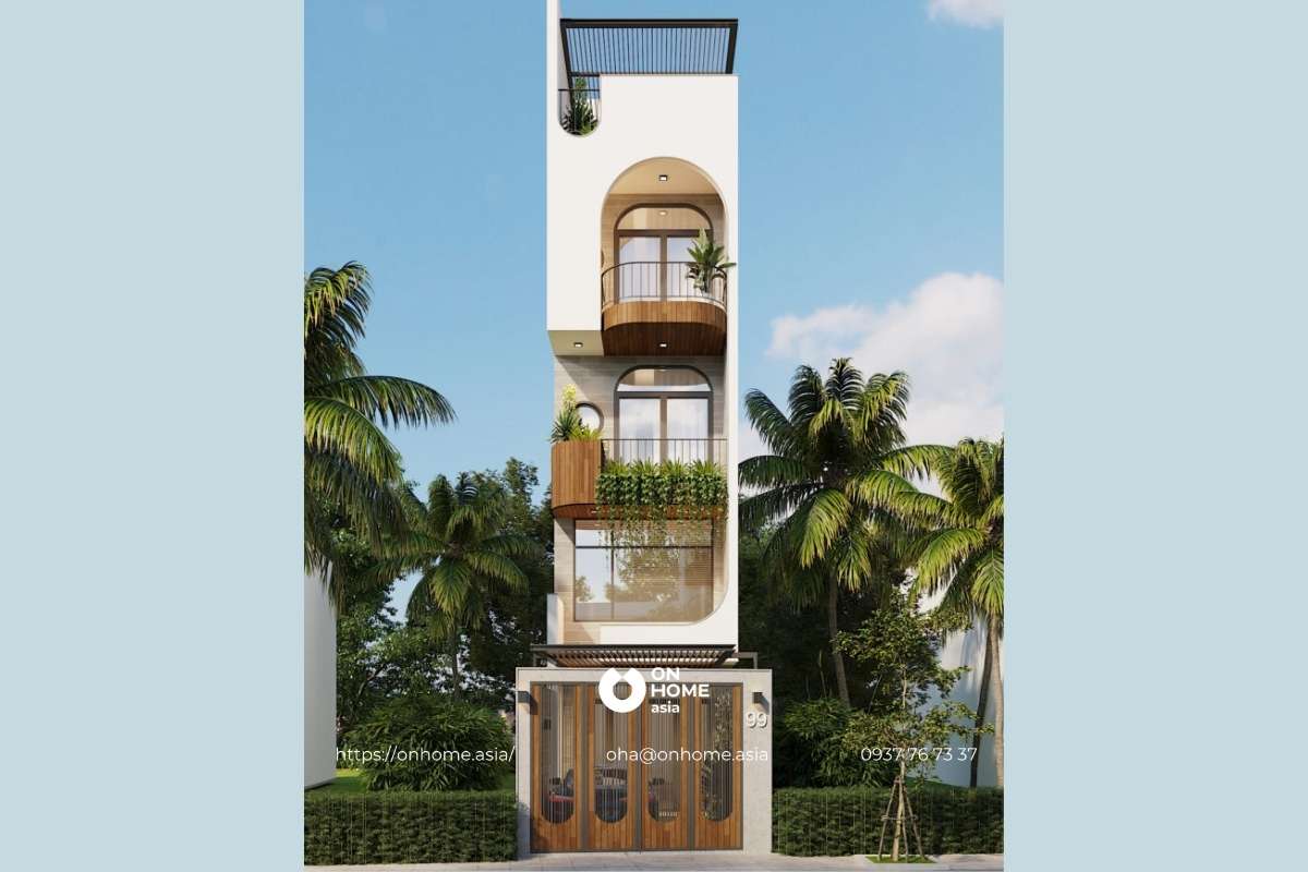 Thiết kế nhà phố 4 tầng hiện đại 4x16