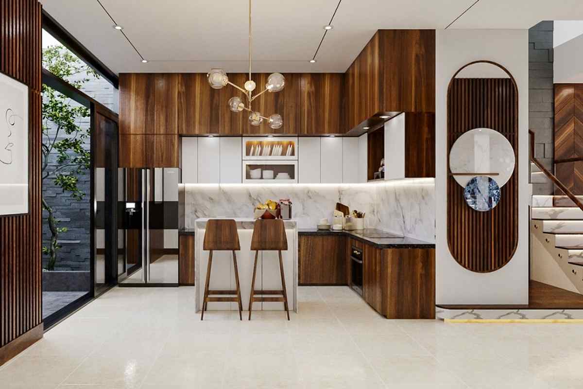 Thiết kế phòng bếp nhà phố 90m2 ấn tượng