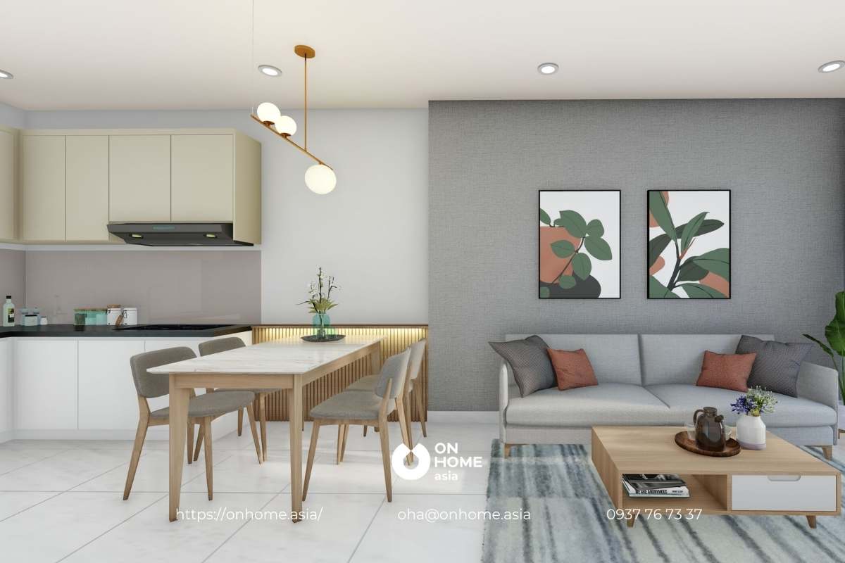 Thiết kế nội thất căn hộ C Sky View hiện đại, đơn giản