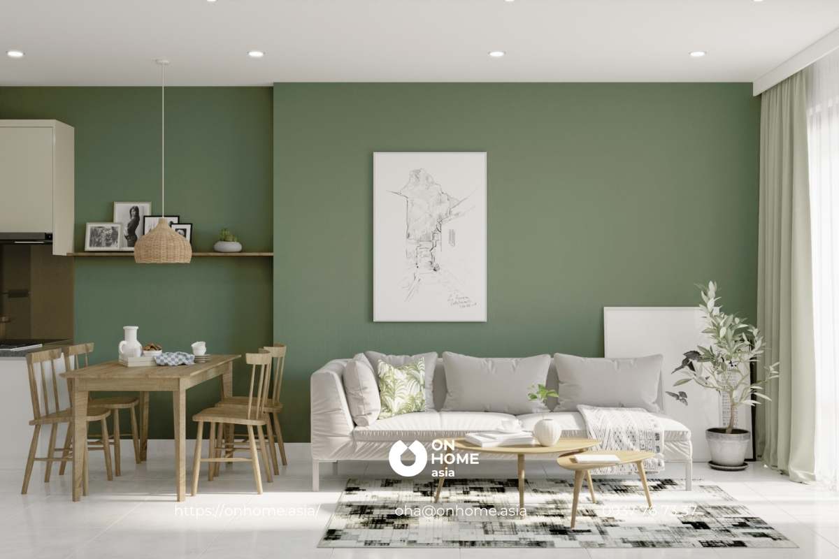 Mẫu nội thất căn hộ C Sky View phong cách Tropical