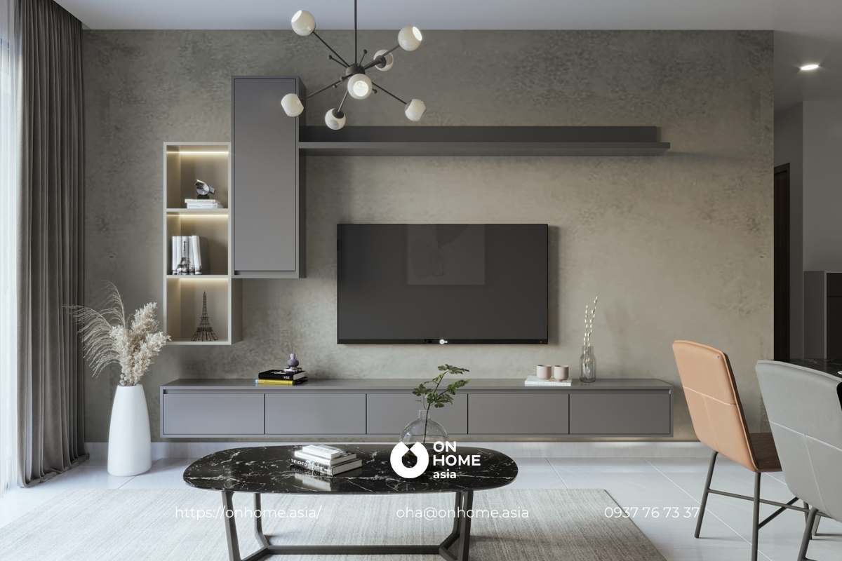 Kệ tivi treo tường phòng khách đẹp