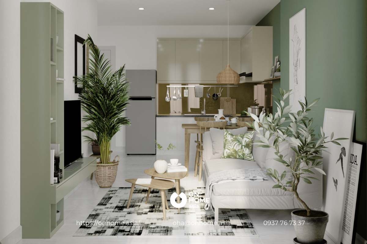 Phòng khách căn hộ C Sky View đẹp