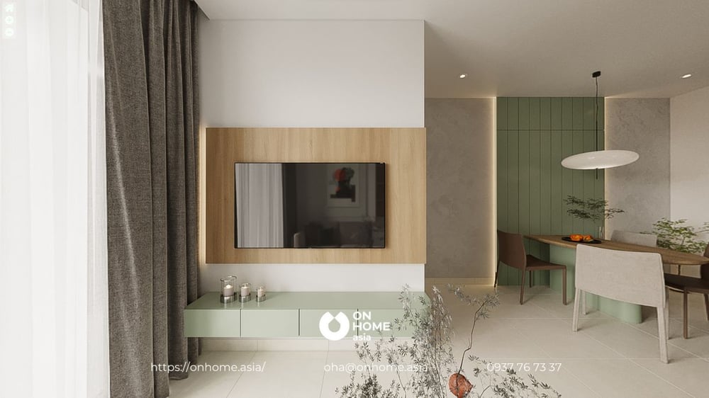 Không gian nội thất căn hộ HT Pearl 2 phòng ngủ của On Home Asia