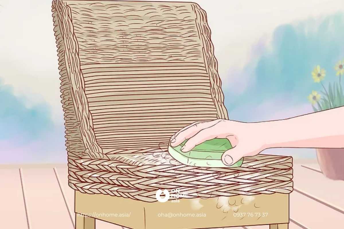 làm sạch đồ nội thất bằng mây, tre, trúc