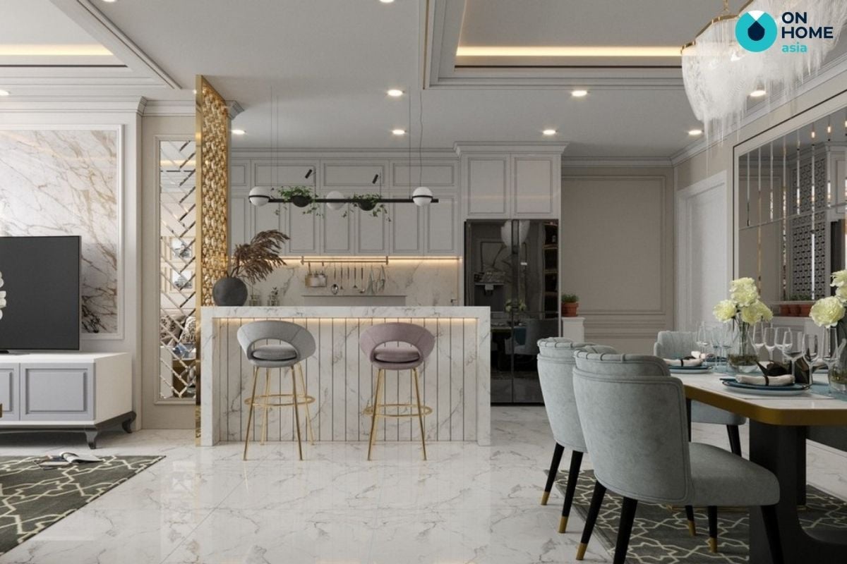 nội thất nhà bếp của căn hộ 2 phòng ngủ