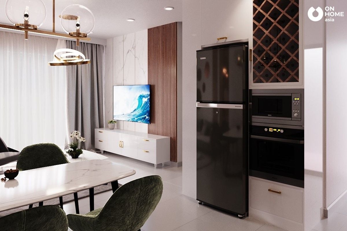 Thiết kế nội thất phòng khách căn hộ loại