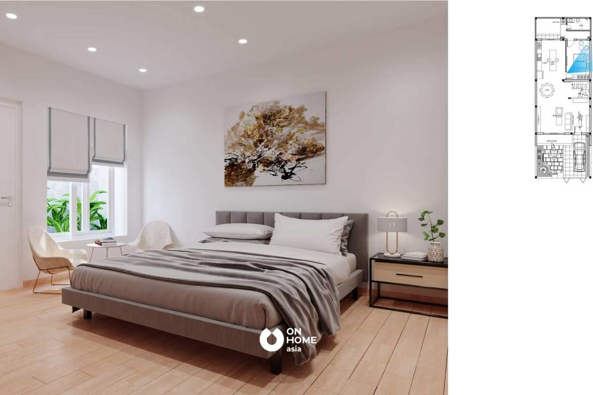 Phòng ngủ ông bà có thiết kế đơn giản