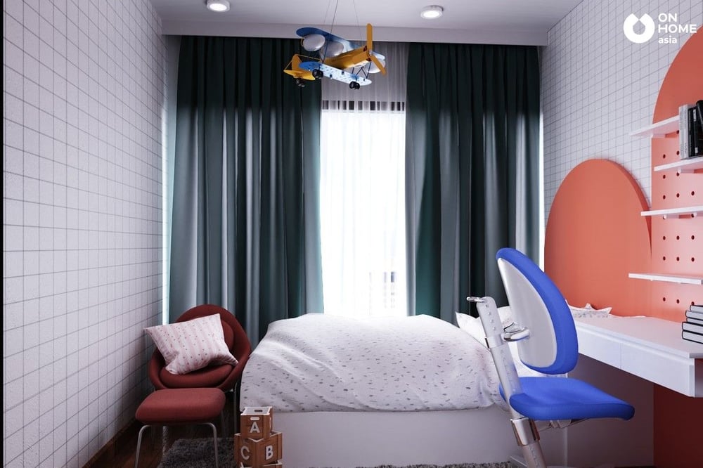 Phòng ngủ trẻ em được sử dụng gam màu tươi sáng