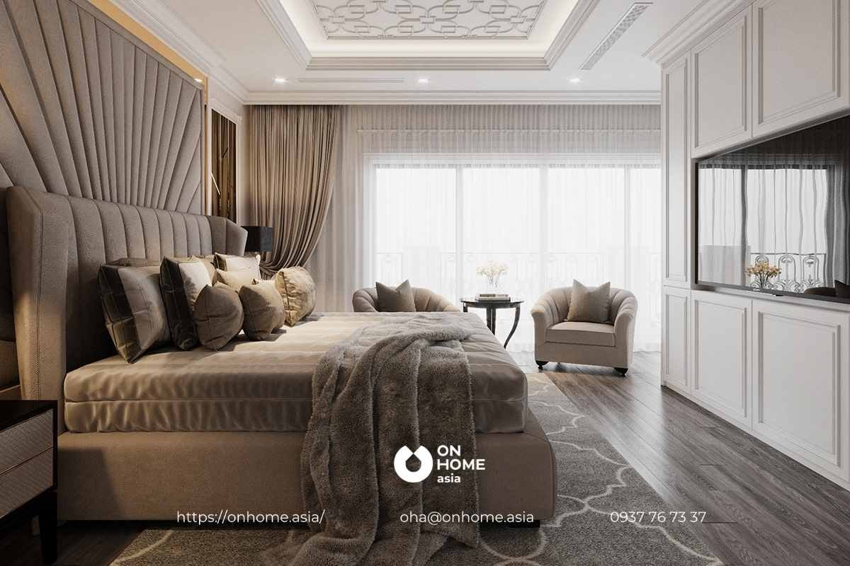 Mẫu thiết kế Phòng ngủ biệt thự phong cách Luxury sang trọng cho quý cô