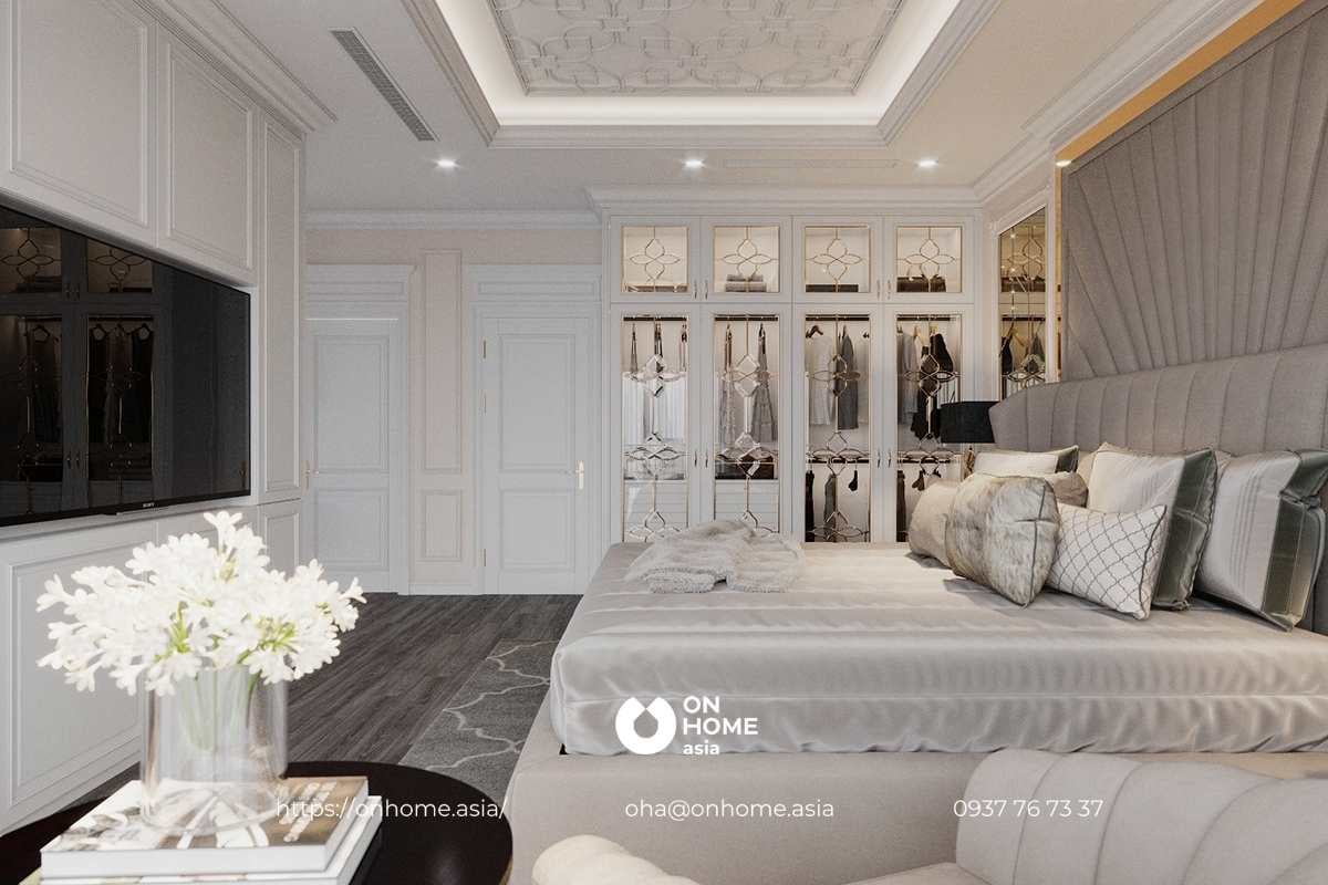 Mẫu thiết kế Phòng ngủ biệt thự phong cách Luxury sang trọng cho quý cô