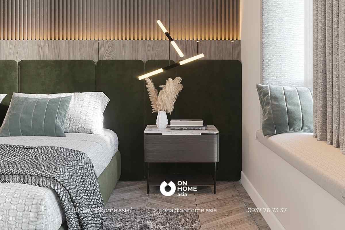 Mẫu phòng ngủ biệt thự độc thân thiết kế đơn giản nhưng đầy ấn tượng.