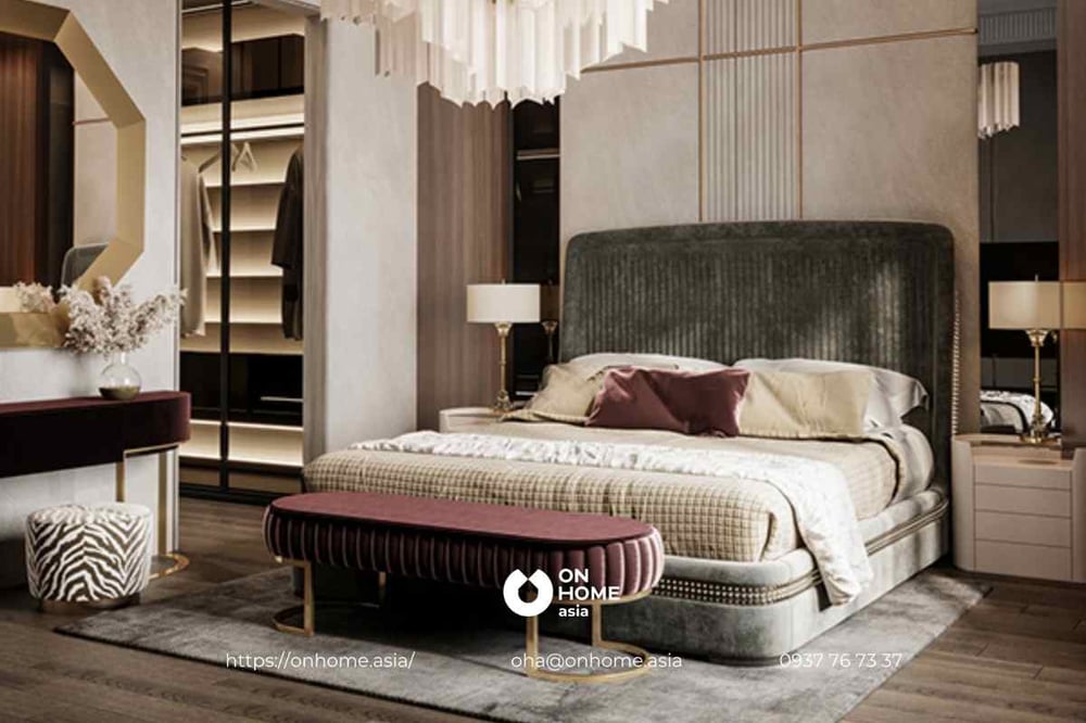 Mẫu phòng ngủ biệt thự dành cho người lớn tuổi phong cách Luxury pha Tân Cổ Điển cao cấp