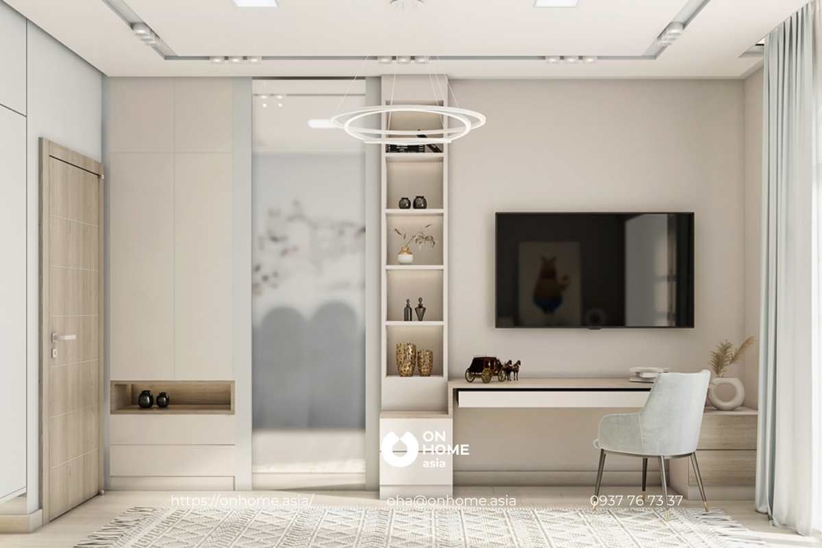 Bàn học và kệ tủ thiết kế thông minh, tối đa công năng sử dụng