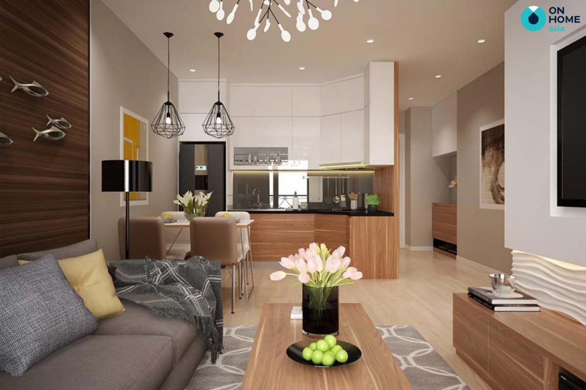 Mẫu không gian mở cho phòng khách và bếp đẹp  Housedesign