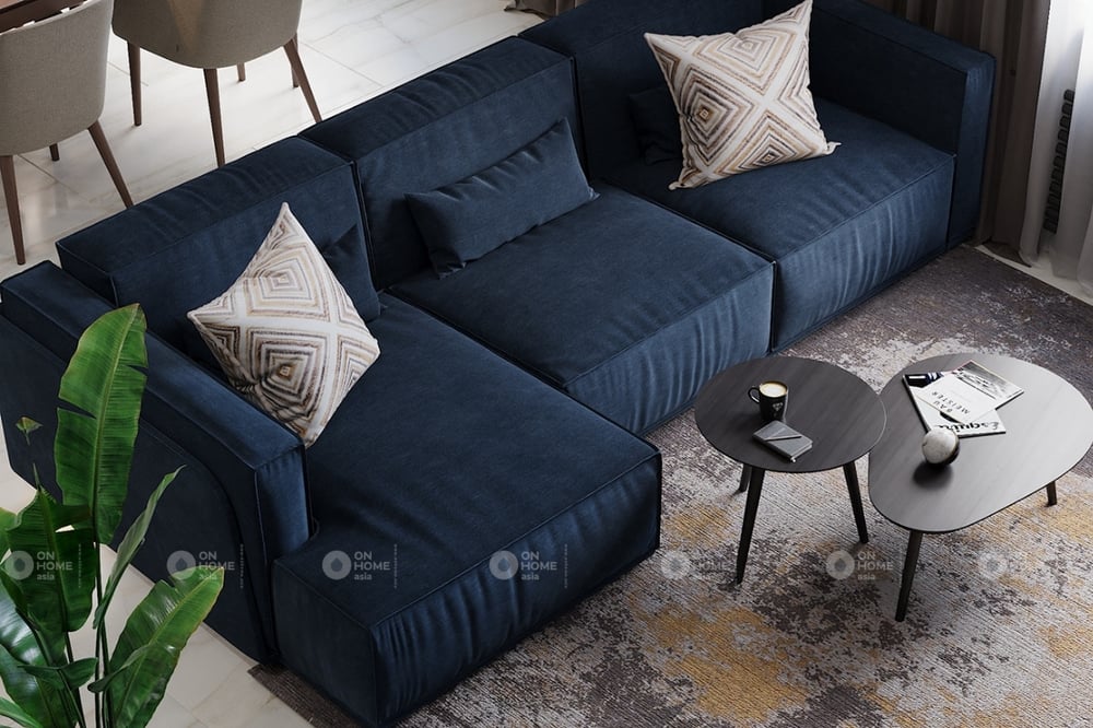Sofa phòng khach với màu xanh navy mới lạ