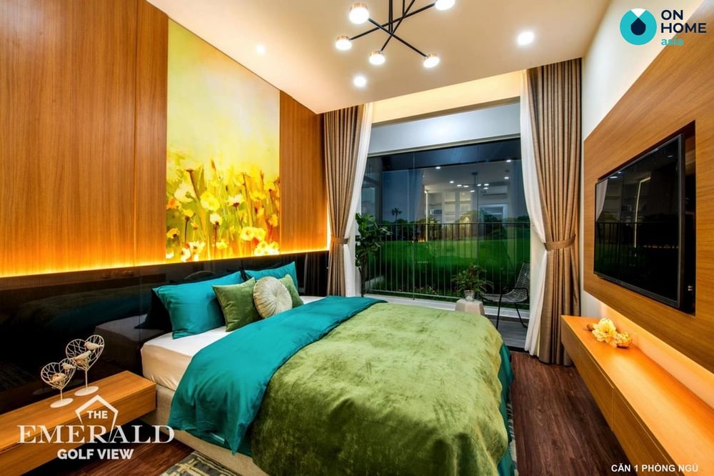 Thiết kế nội thất phòng ngủ căn hộ The Emerald Golf View