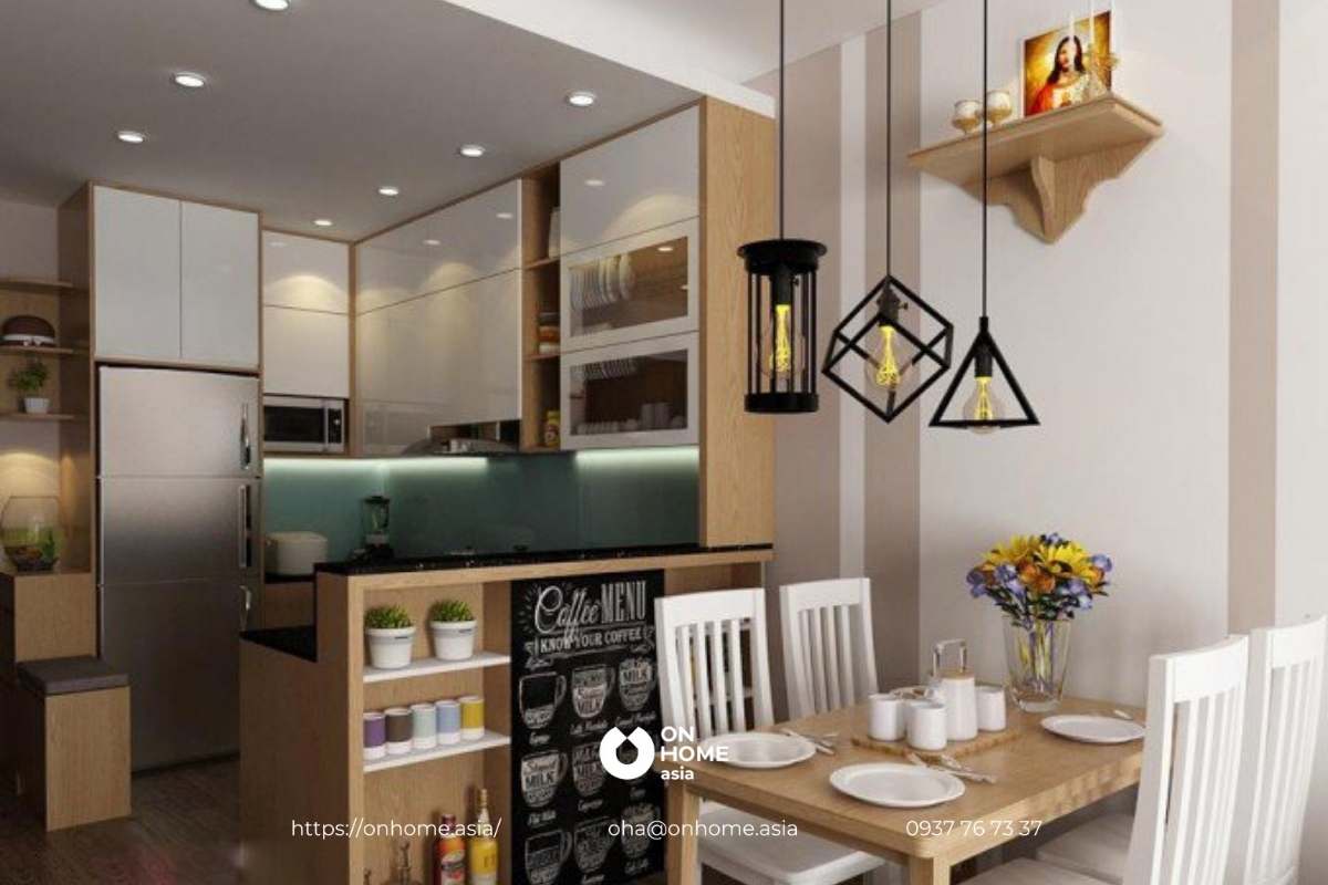 Bố trí đồ đạc gọn gàng, ngăn lắp