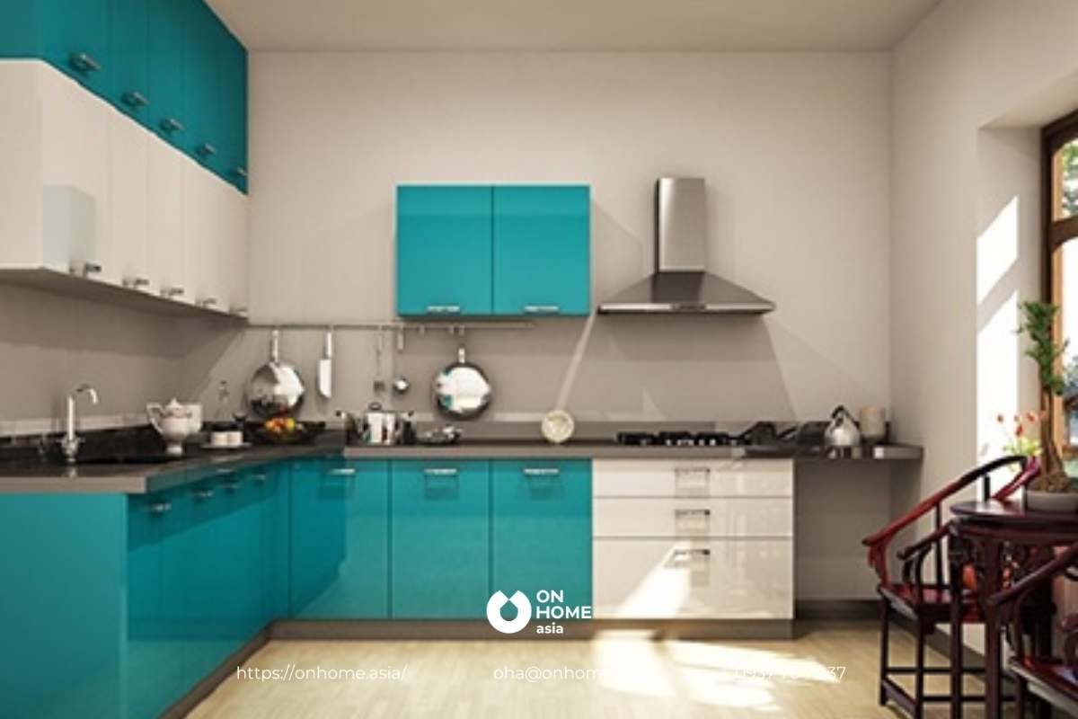 Thiết kế nhà bếp nhỏ với tủ bếp chữ L