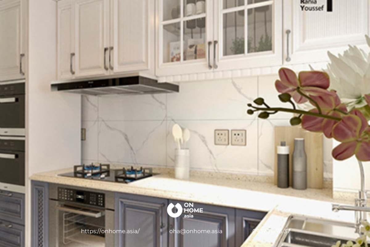 Mẫu thiết kế bếp nhỏ đẹp bằng gam màu sáng