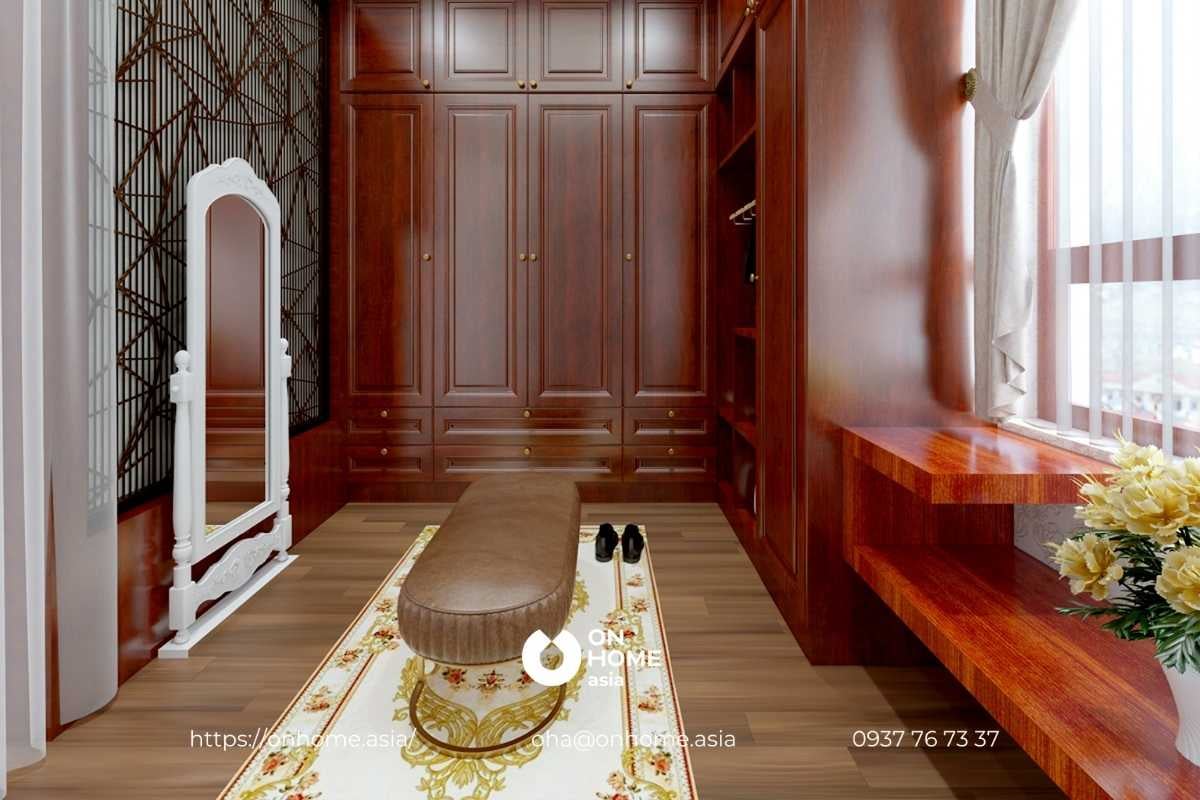 Tủ quần áo gỗ cao cấp giúp phòng ngủ Cổ Điển sang trọng hơn