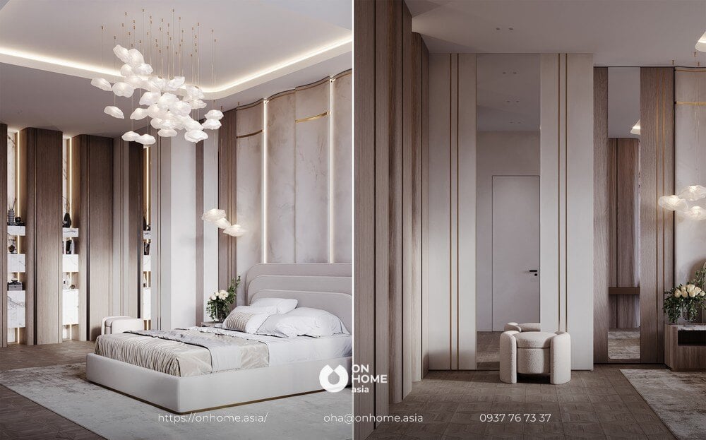 Thiết kế nội thất biệt thự sang trọng kết hợp phong cách hiện đại