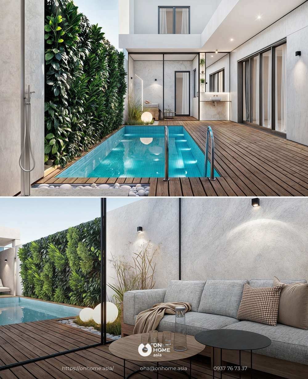 Thiết kế nội thất biệt thự sang trọng kết hợp phong cách tối giản